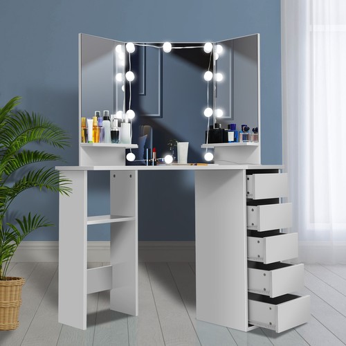 Corner makeup vanity desk - vanity,