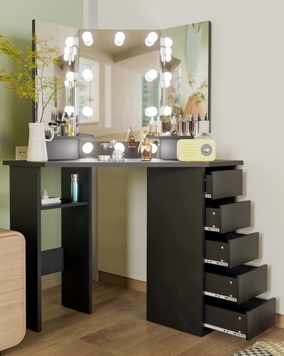 Makeup corner vanity desk with - vanity,