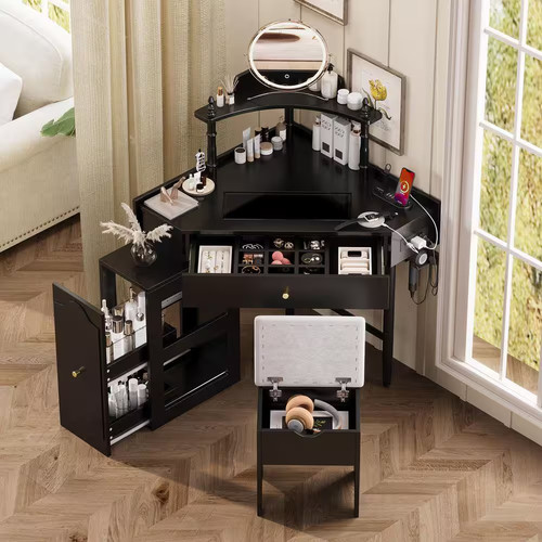 Piece black corner makeup - black,