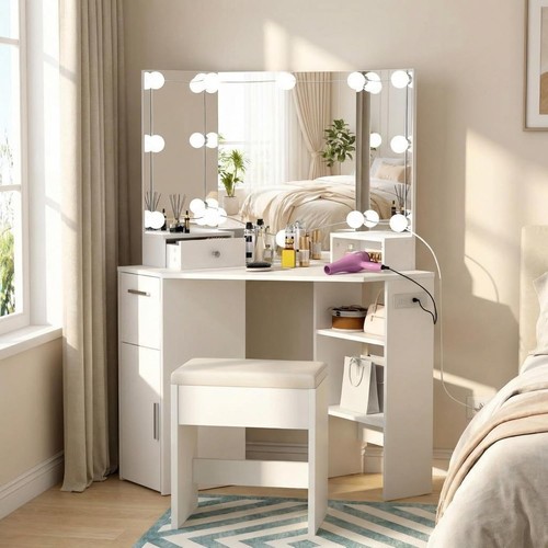 Vanity desk with mirror - desk, &