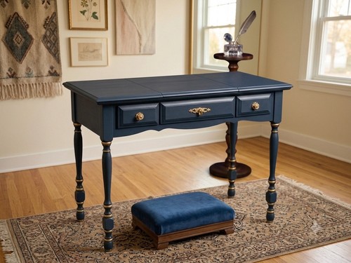 Elegant blue riding - blue, desk/make
