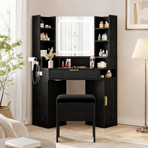 Corner vanity desk set with - desk,