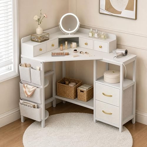 Corner vanity desk - vanity, with