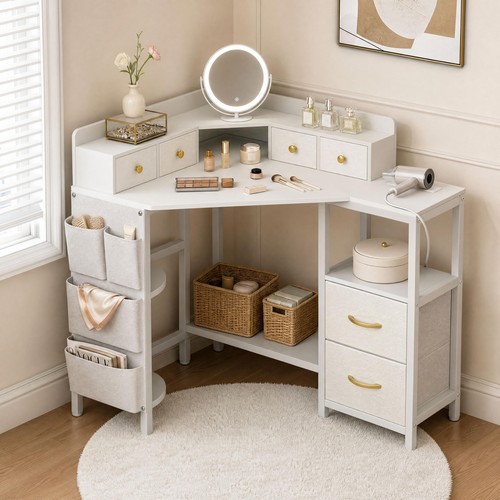 Corner vanity desk with - corner,