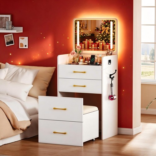Flip up vanity - up,