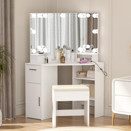 Garvee corner vanity - vanity, mirror