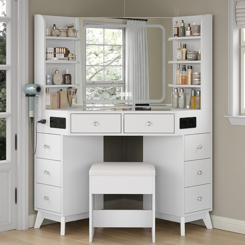 Corner vanity desk with - corner,