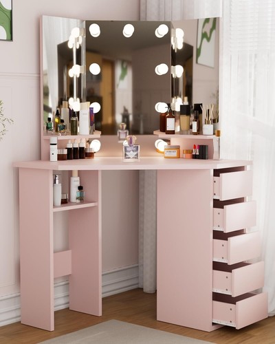 Corner makeup vanity - corner, with