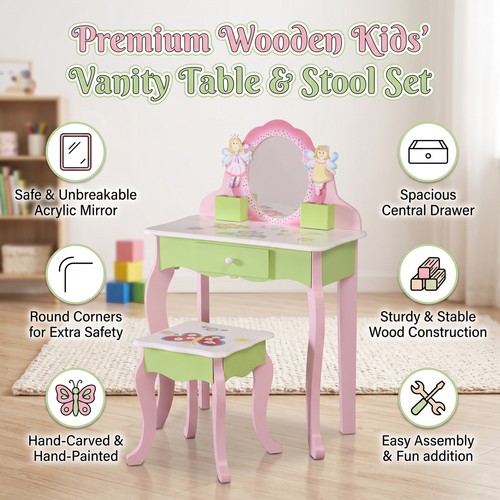 Kids vanity set pastel - vanity, hand