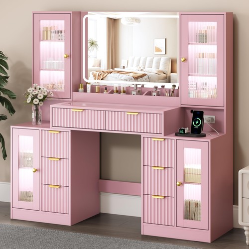 55in fluted vanity desk - 55in,